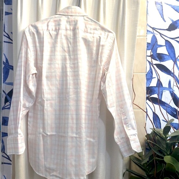 Men’s BOSS Hugo Boss Long Sleeve White Pink & Blue Plaid Button Down Size 38 - Picture 5 of 7